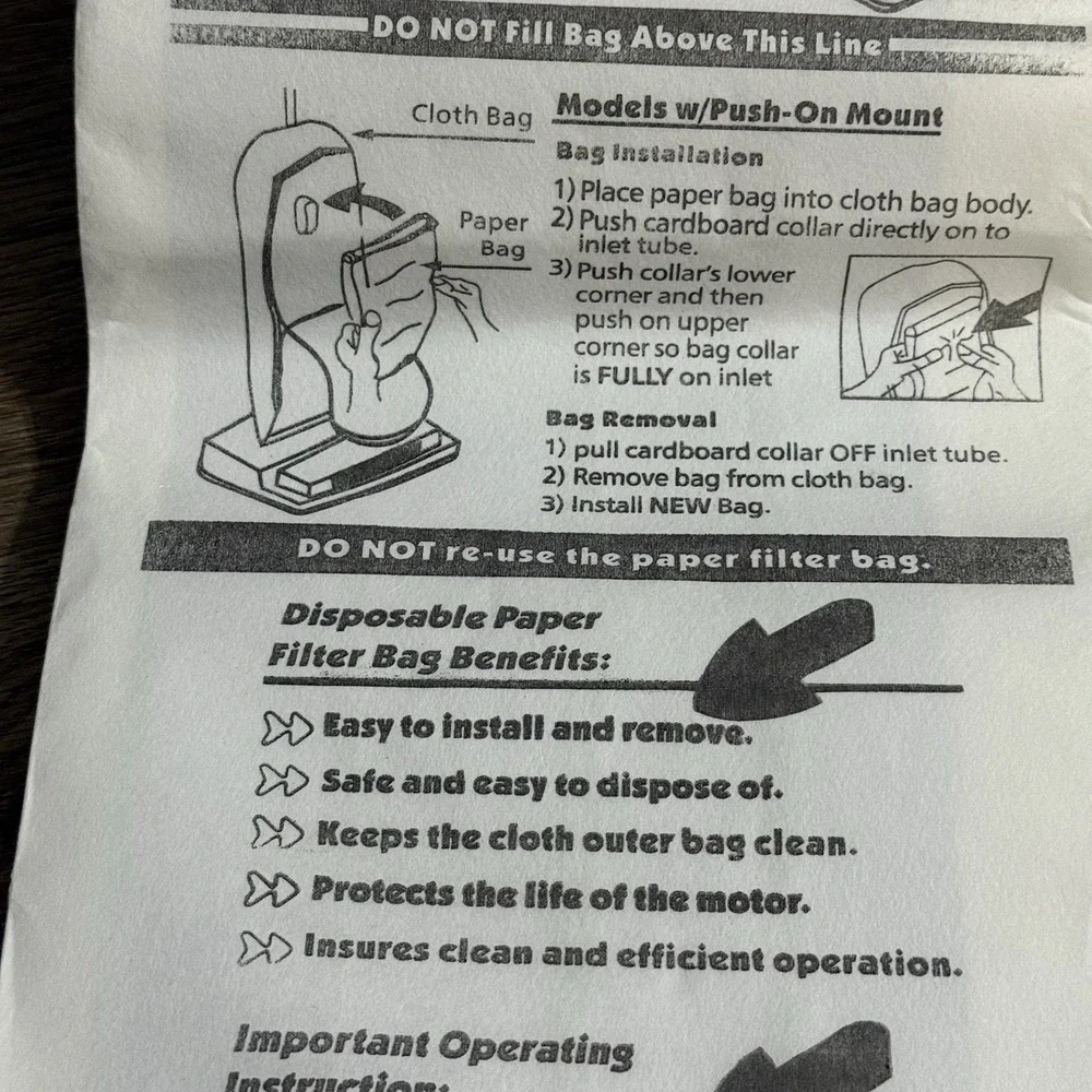 6 Pack MicroFine Liner Paper Vacuum Bags Replacement Disposable Filter‎ Bags